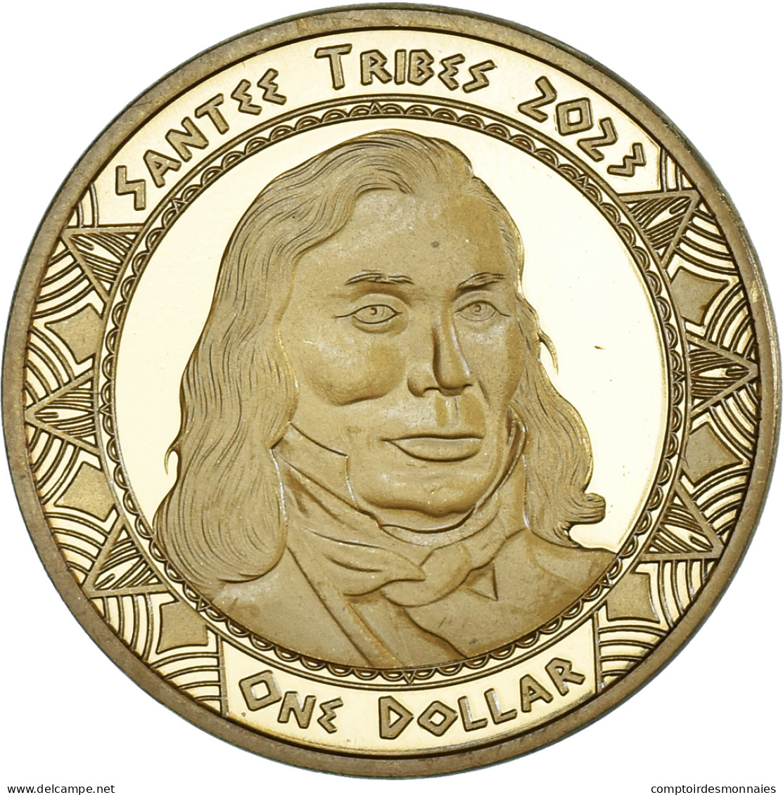 Monnaie, États-Unis, Dollar, 2023, Santee Tribes.BE, SPL, Laiton - Herdenking