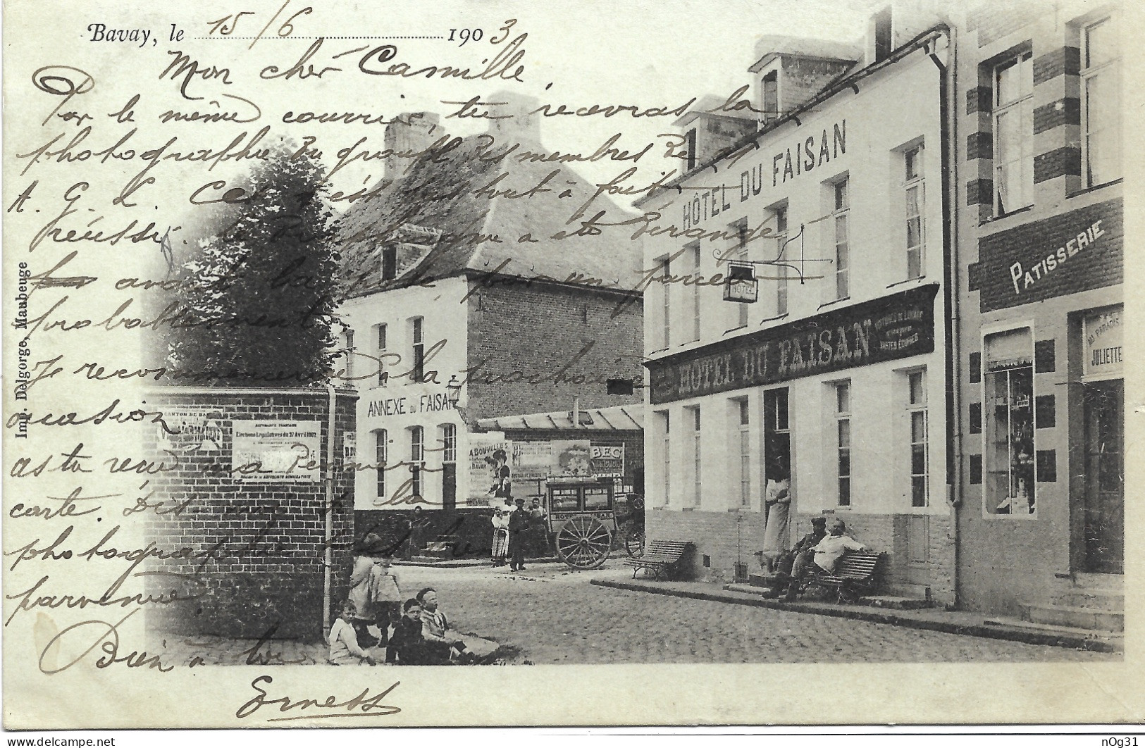 59 - Le 15/06/1903 Hôtel Du Faisan - Bavay