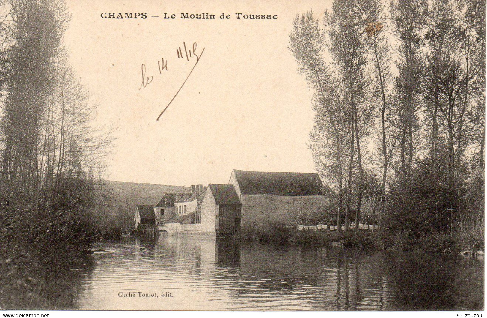 89 CHAMPS . Le Moulin De Toussac.  Carte   Impeccable. - Champs Sur Yonne