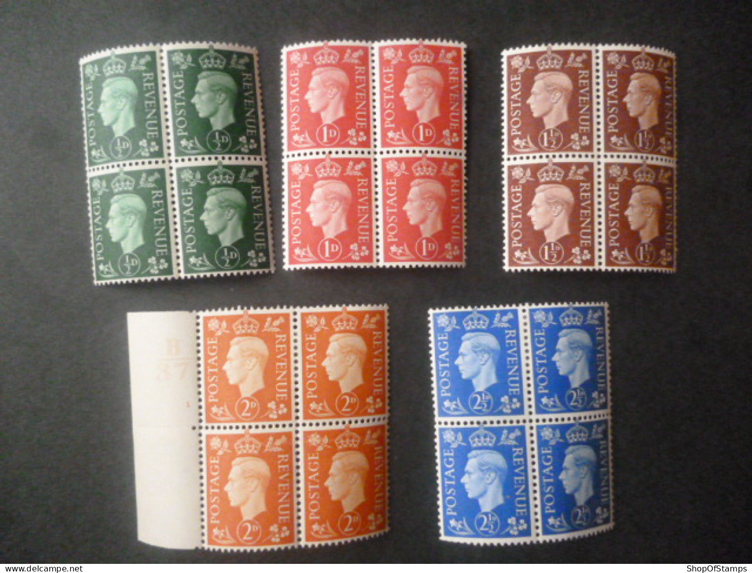 GREAT BRITAIN SG 462 5 BL4 1 Or 2 HINGED - ....-1951 Pre Elizabeth II