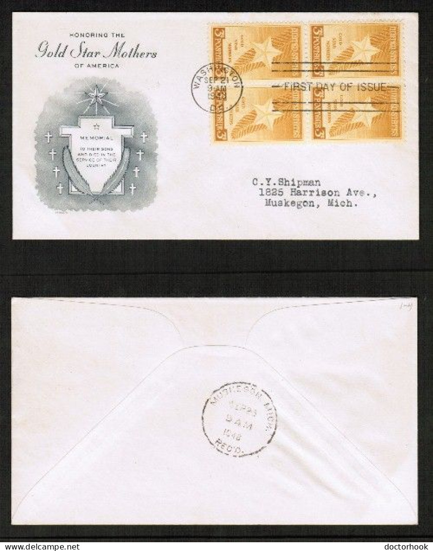 U.S.A.   Scott # 969 BLOCK Of 4 On FDC (SEP/21/1948)---COVER 439 - 1941-1950