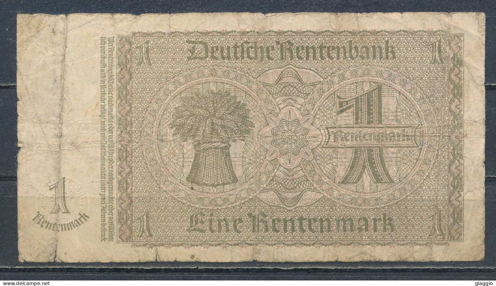 °°° GERMANY - 1 RENTENMARK 1937 SERIE K °°° - 1 Rentenmark