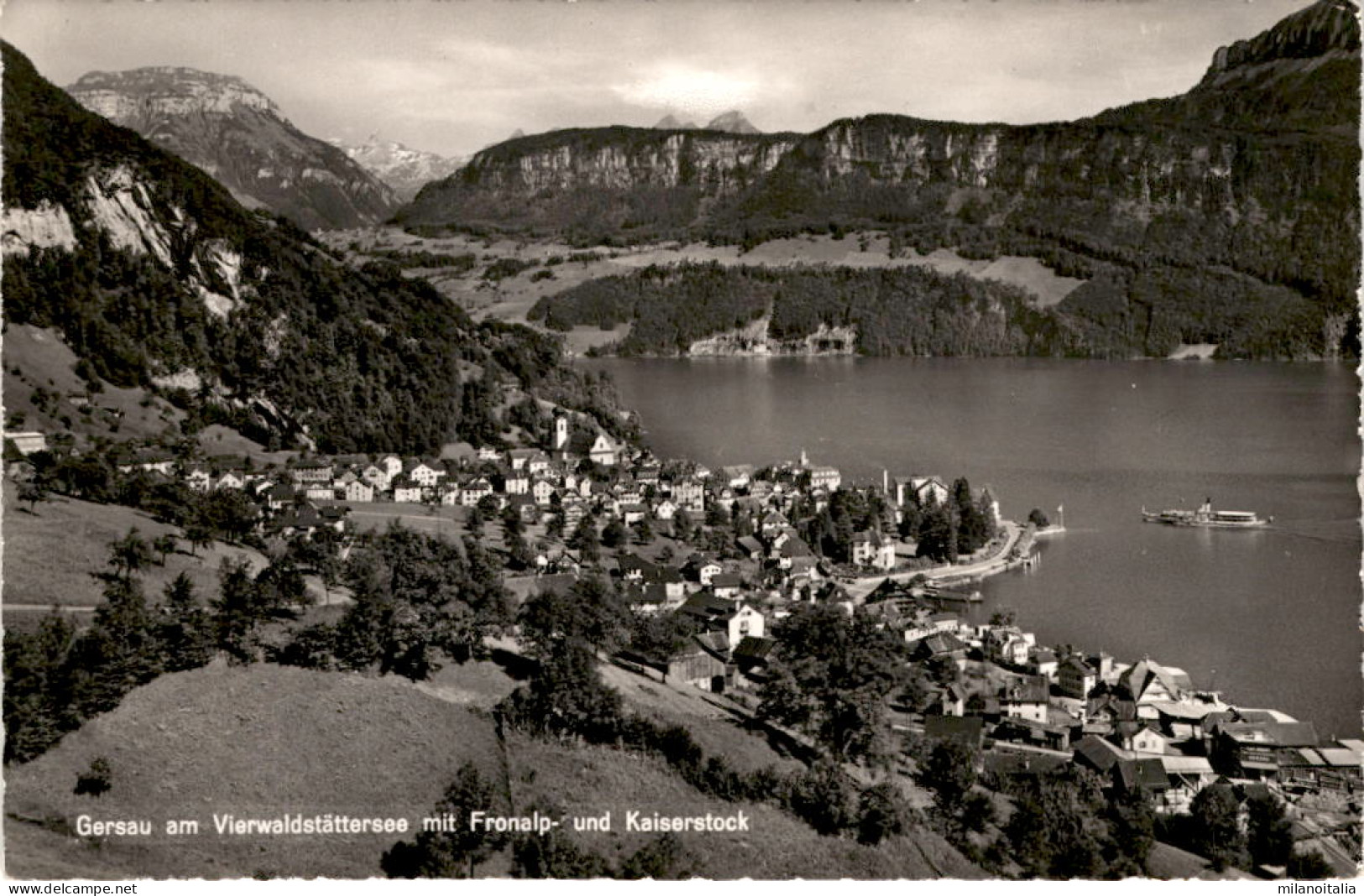 Gersau Am Vierwaldstättersee Mit Fronalp- Und Kaiserstock (4408) * 26. 6. 1959 - Gersau