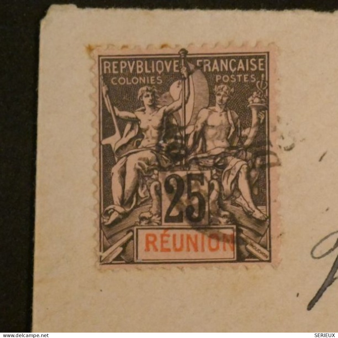 BU8  ILE DE LA REUNION  BELLE LETTRE RR 1895 PAQUEBOT MARSEILLE A  CASSE FRANCE +25C  +AFF. INTERESSANT++ - Cartas & Documentos