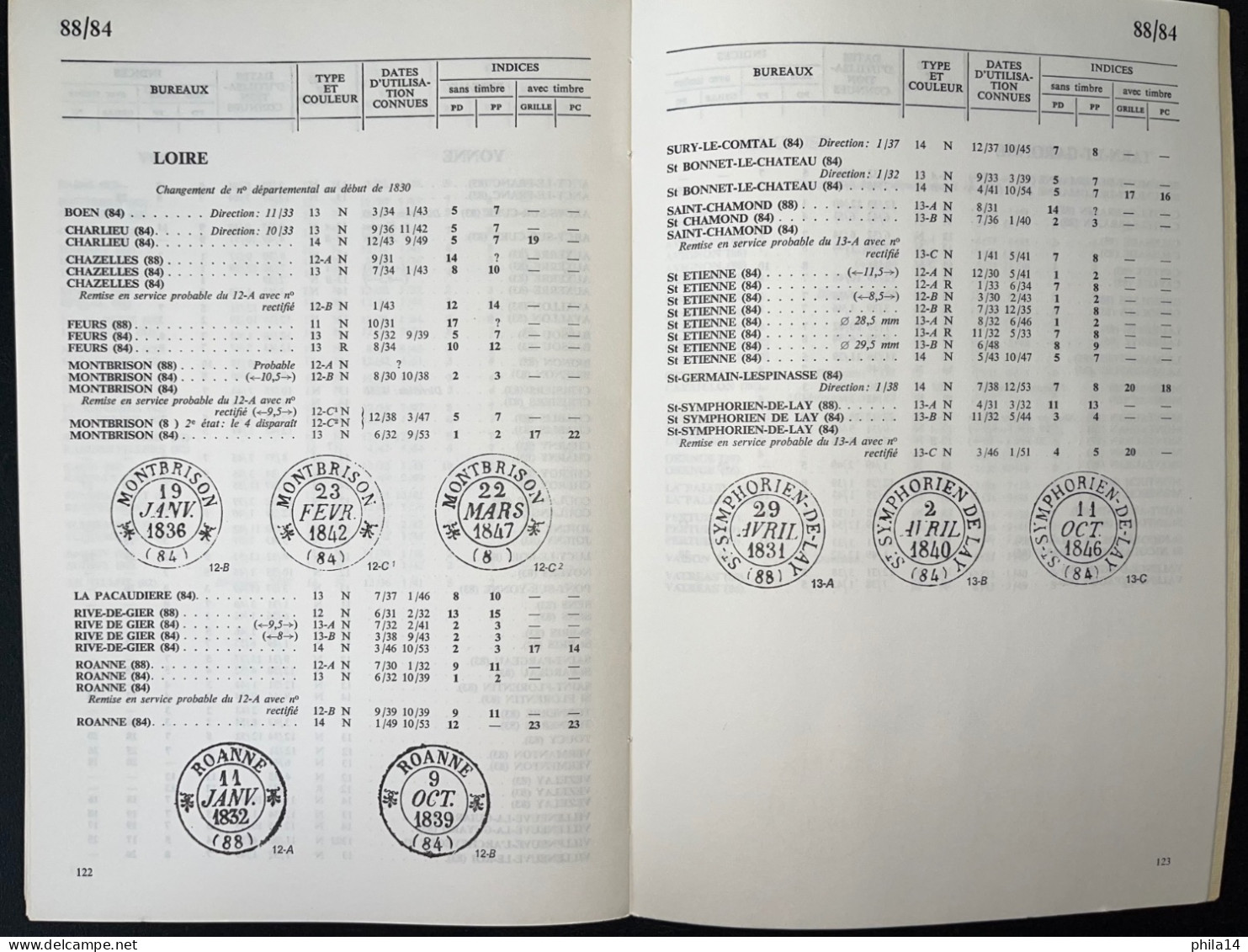 CHEVALIER / LES CACHETS A DATE AUX TYPES 11-12-13-14 (1829-1862) / 1976 - France