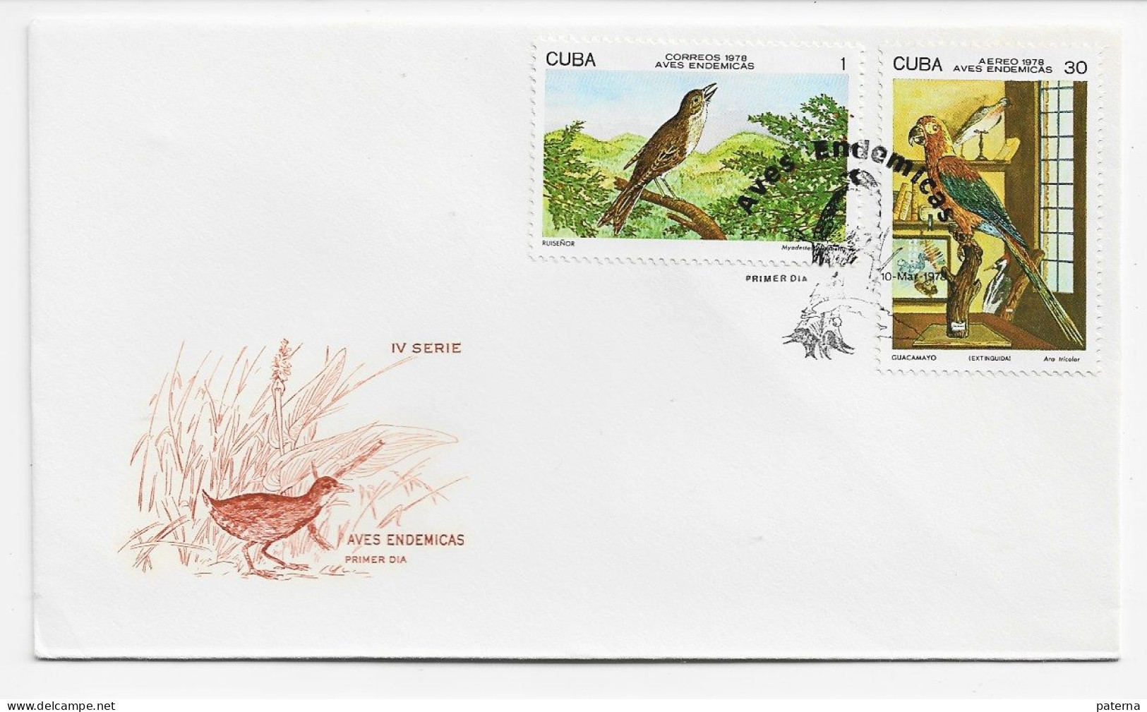 3782   FDC Habana 1978,   Serie IV , Aves Endémicas,  Pájaros, - Briefe U. Dokumente