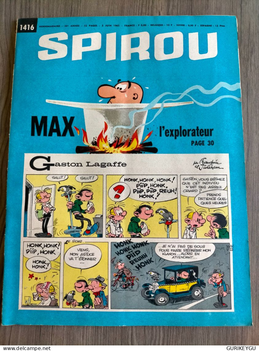 BD SPIROU N° 1416  Complet Avec Mini Récit   03/06/1965 TTBE - Spirou Et Fantasio