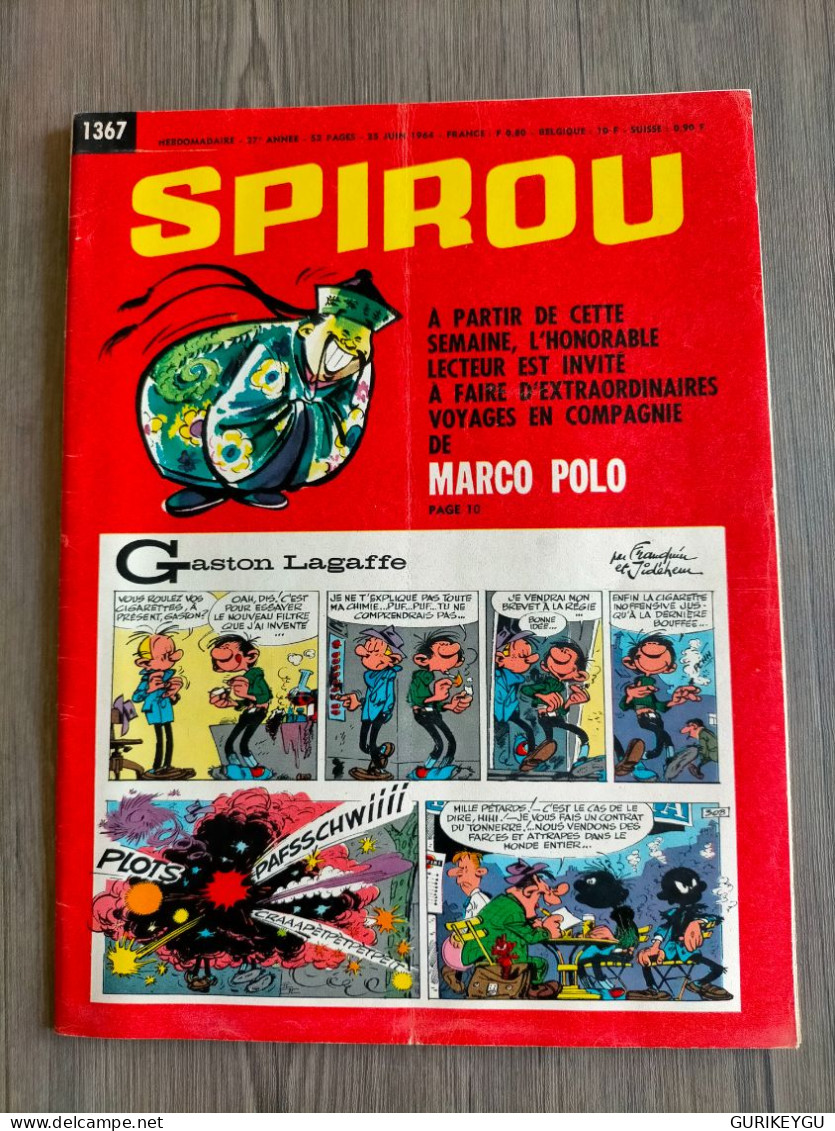 BD SPIROU N° 1367  Complet Avec Mini Récit  25/06/1964  TTBE - Spirou Et Fantasio