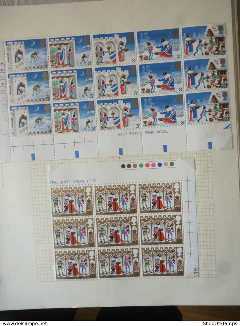 GREAT BRITAIN SG 943 CHRISTMAS 3 SETS +extra MINT - Sheets, Plate Blocks & Multiples