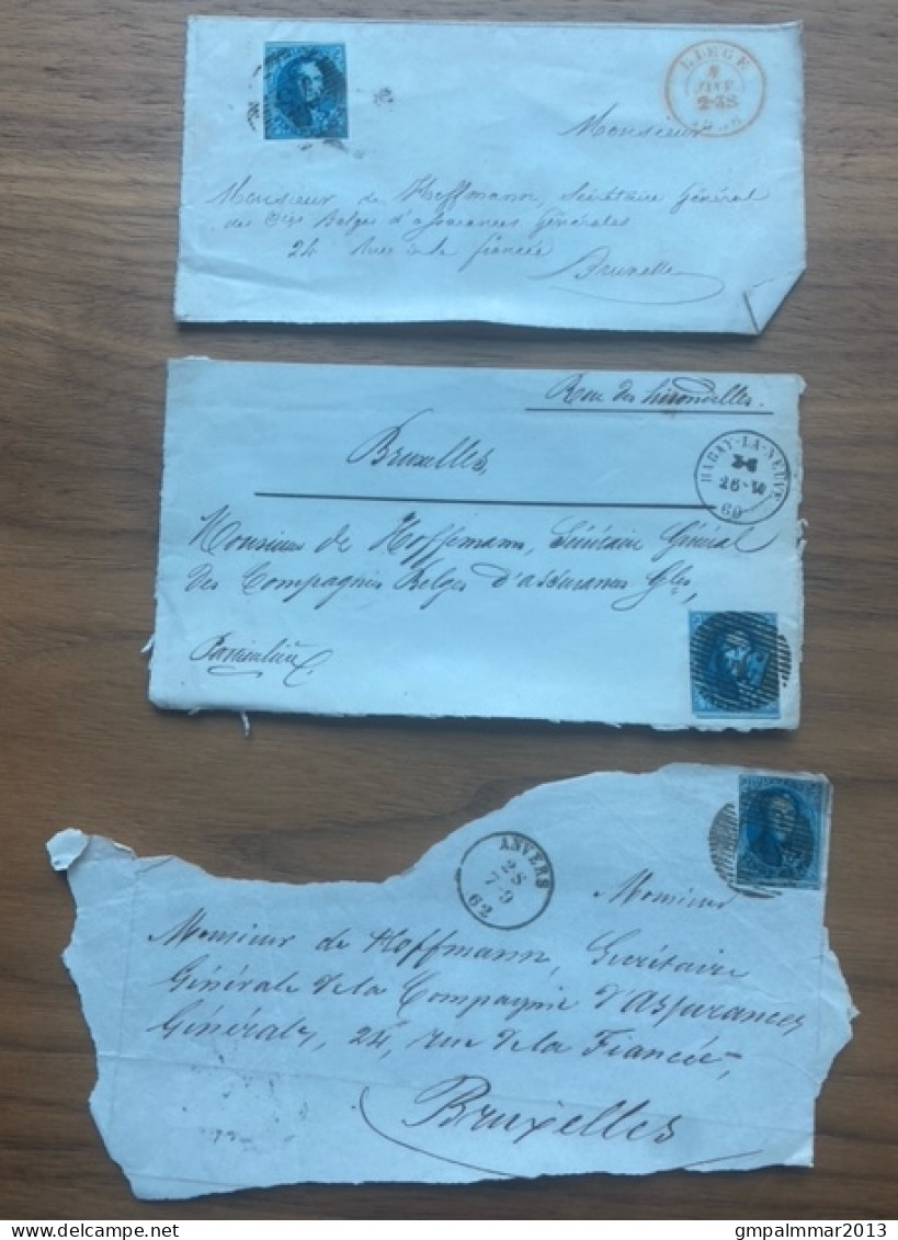 Lot Van 12 Briefstukken Allen Gefrankeerd Met MEDAILLON 20 Cent  ; Details En Staat Zie 6 Scans  ! LOT 251 - 1849-1865 Médaillons (Autres)