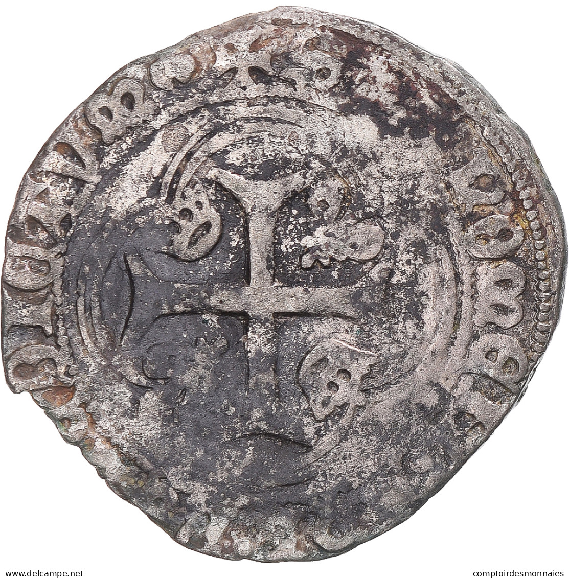 Monnaie, France, Charles VIII, Blanc à La Couronne, 1483-1498, Montpellier - 1483-1498 Charles VIII L'Affable