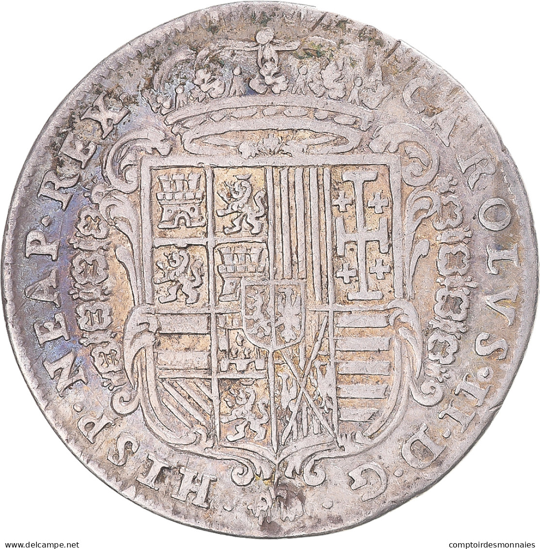 Monnaie, Italie, Kingdom Of Naples, Charles II, Tari, 1684, Naples, TTB+, Argent - Naples & Sicile