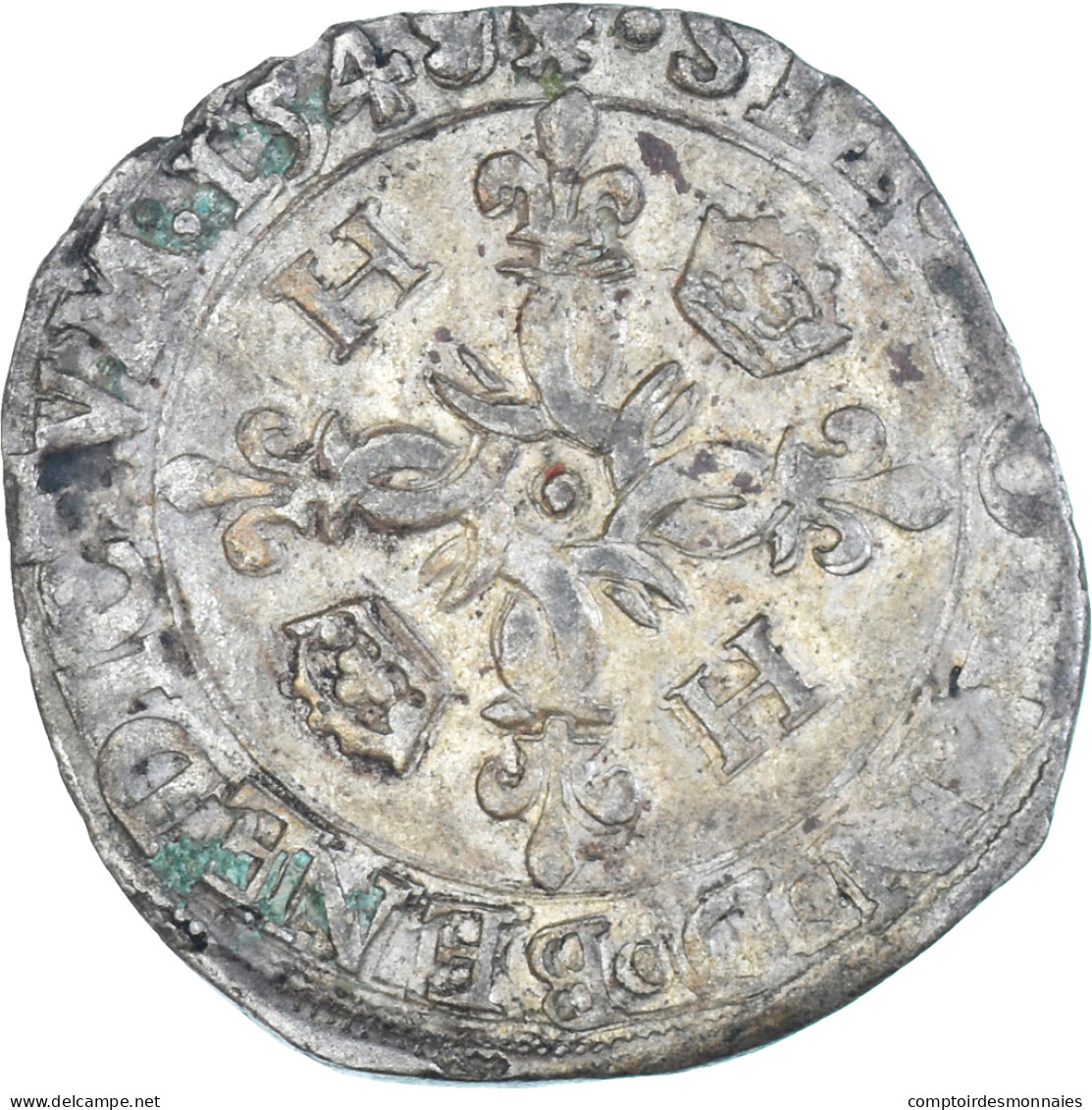 Monnaie, France, Henri II, Douzain Aux Croissants, 1549, Grenoble, TTB, Billon - 1547-1559 Henri II