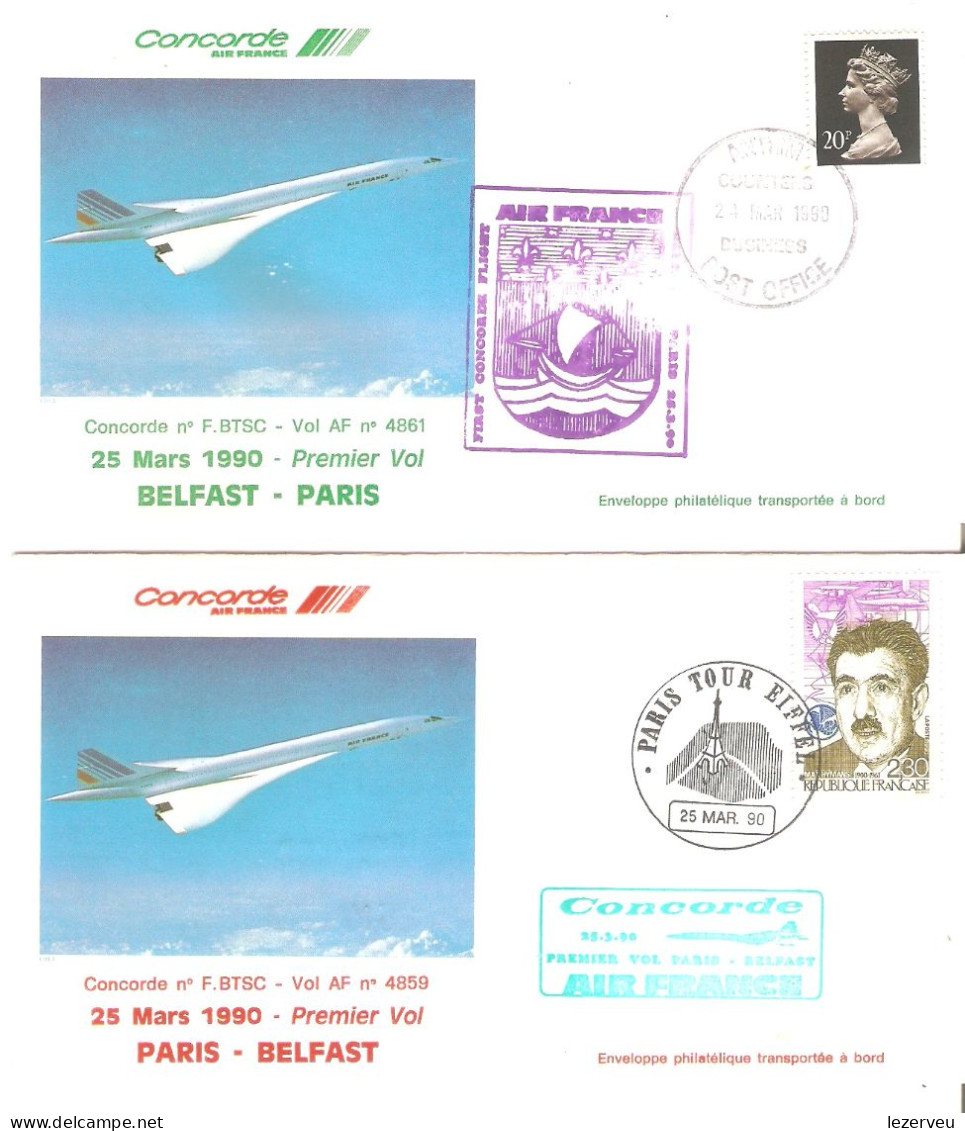 CONCORDE PREMIER 1er VOL PARIS BELFAST PARIS - Sonstige & Ohne Zuordnung