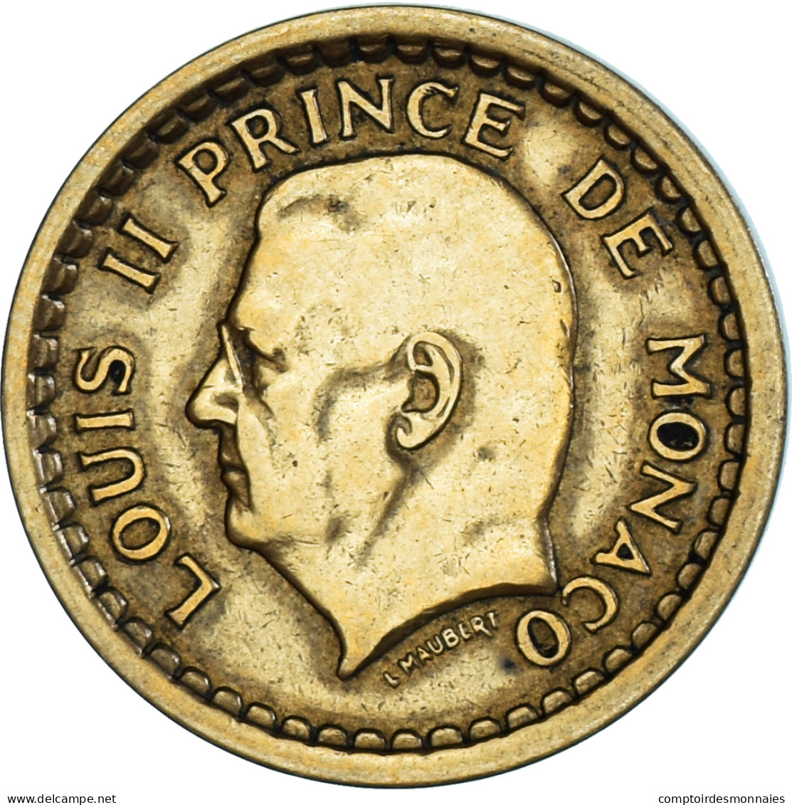 Monnaie, Monaco, Franc, Undated (1943), Poissy, TTB, Cupro-Aluminium - 1922-1949 Luigi II