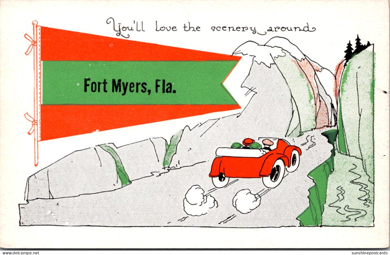 Florida Fort Myers Driving Scene Pennant Series - Fort Myers