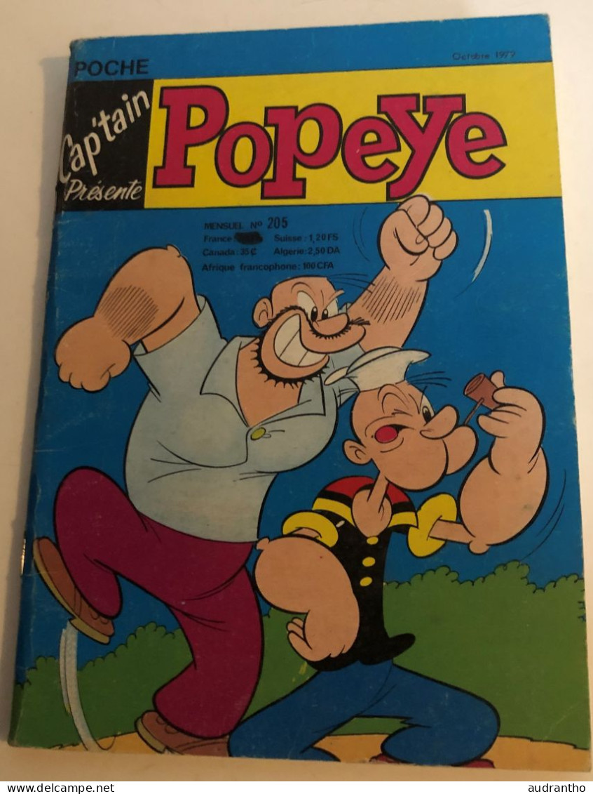 3 Bd De Poche Captain Présente POPEYE N°120 - N°205 - N°208 - Années 1980 - 1979 - 1972 - Paquete De Libros