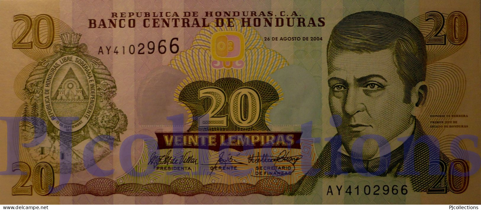HONDURAS 20 LEMPIRAS 2004 PICK 92 UNC - Honduras