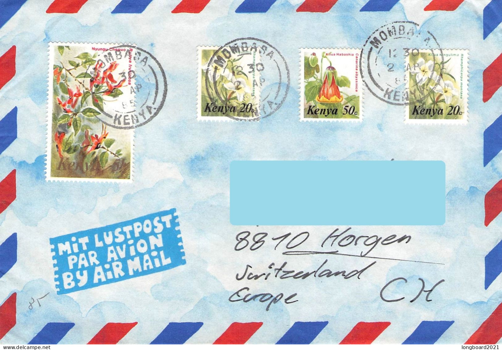 KENYA- AIR MAIL 1985 - HORGEN/CH /*118 - Kenia (1963-...)