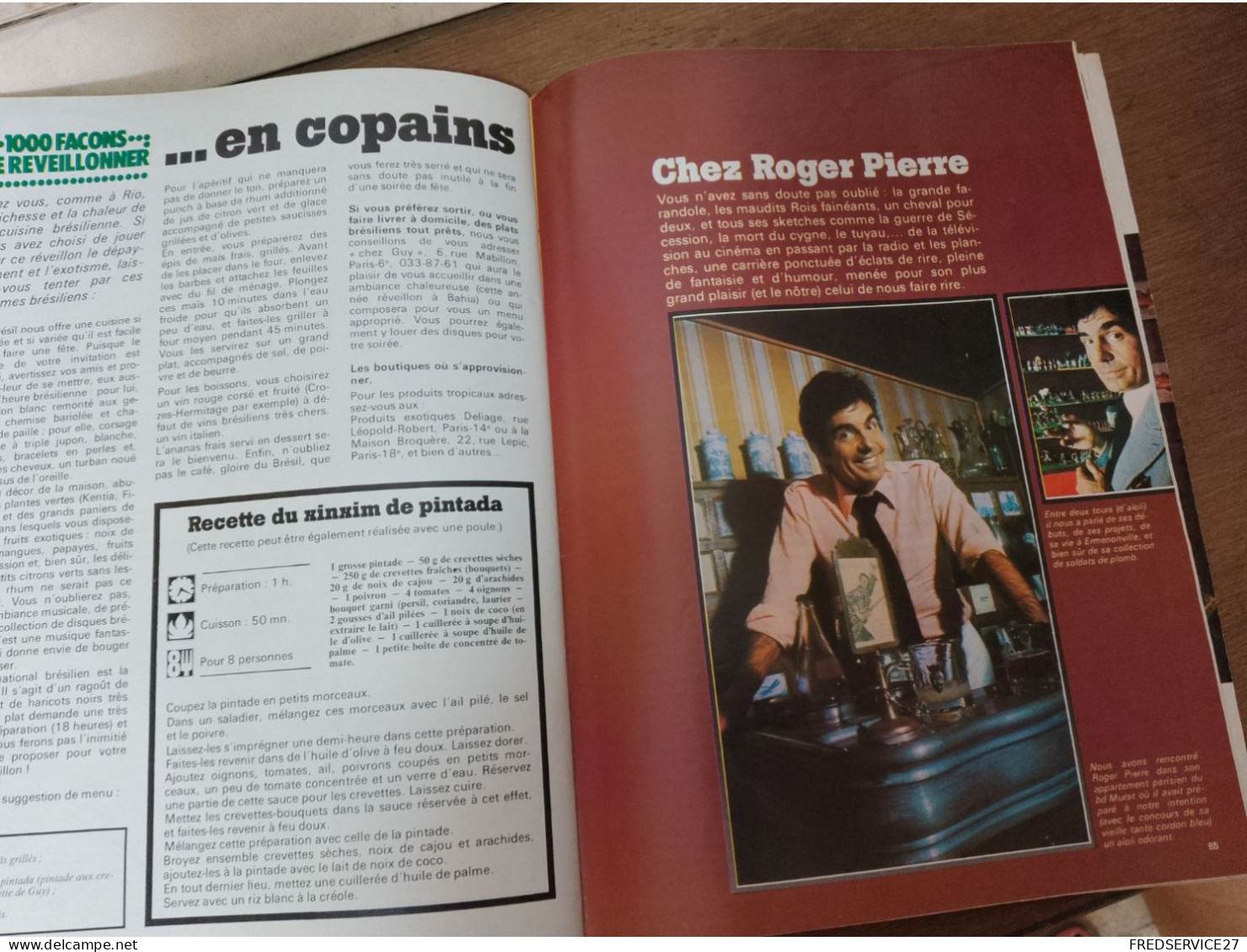 116 //  LA TABLE MAGAZINE / 1976 / CHEZ ROGER PIERRE.... - Koken & Wijn