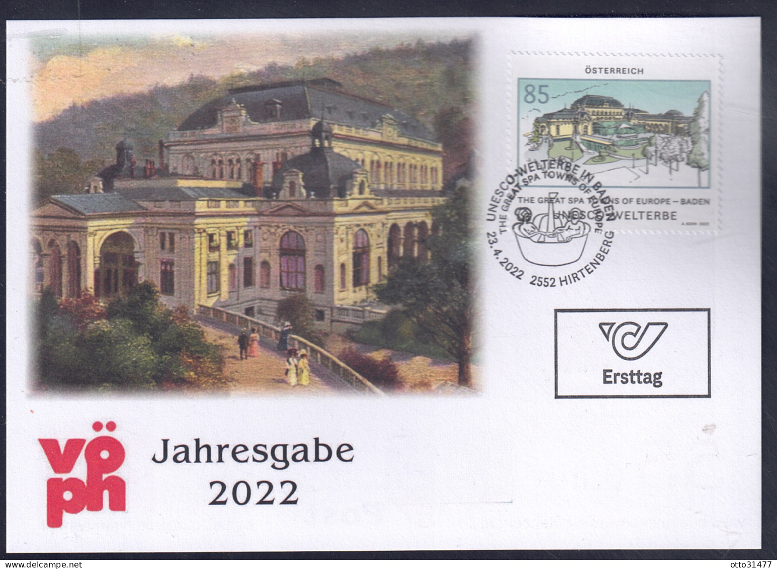 Österreich 2022 - VÖPH Jahresgabe - UNESCO-Welterbe In Baden - Covers & Documents