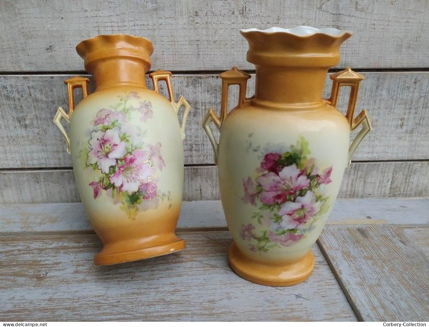 Paire de Vases Art Nouveau Porcelaine Victoria Austria