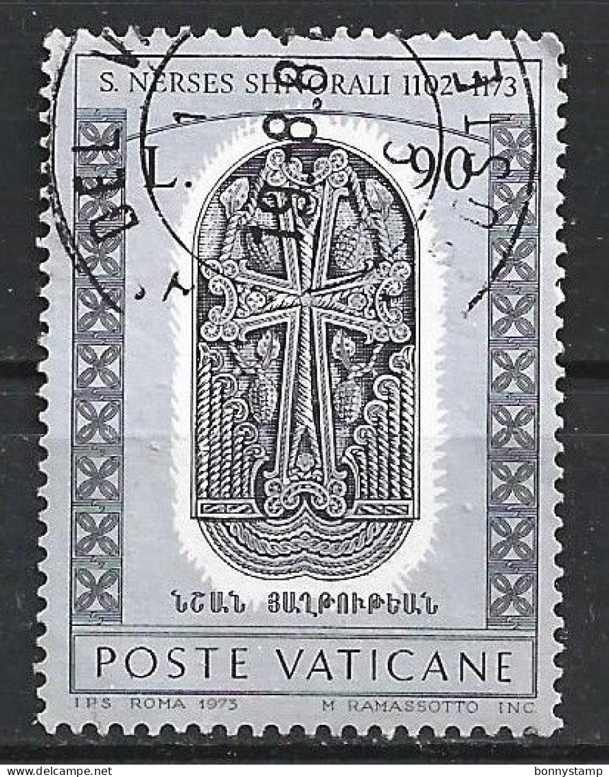 Città Del Vaticano, 1973 - 90 Lire Khatchkar Armeno - Nr.549 - Usato° - Gebraucht