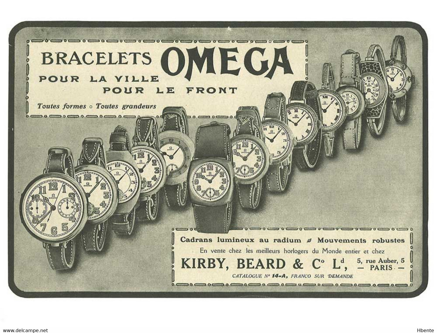 OMEGA Publicité De 1916 Bracelets Montres Watches Cadrans Lumineux Au Radium (Photo) - Objects