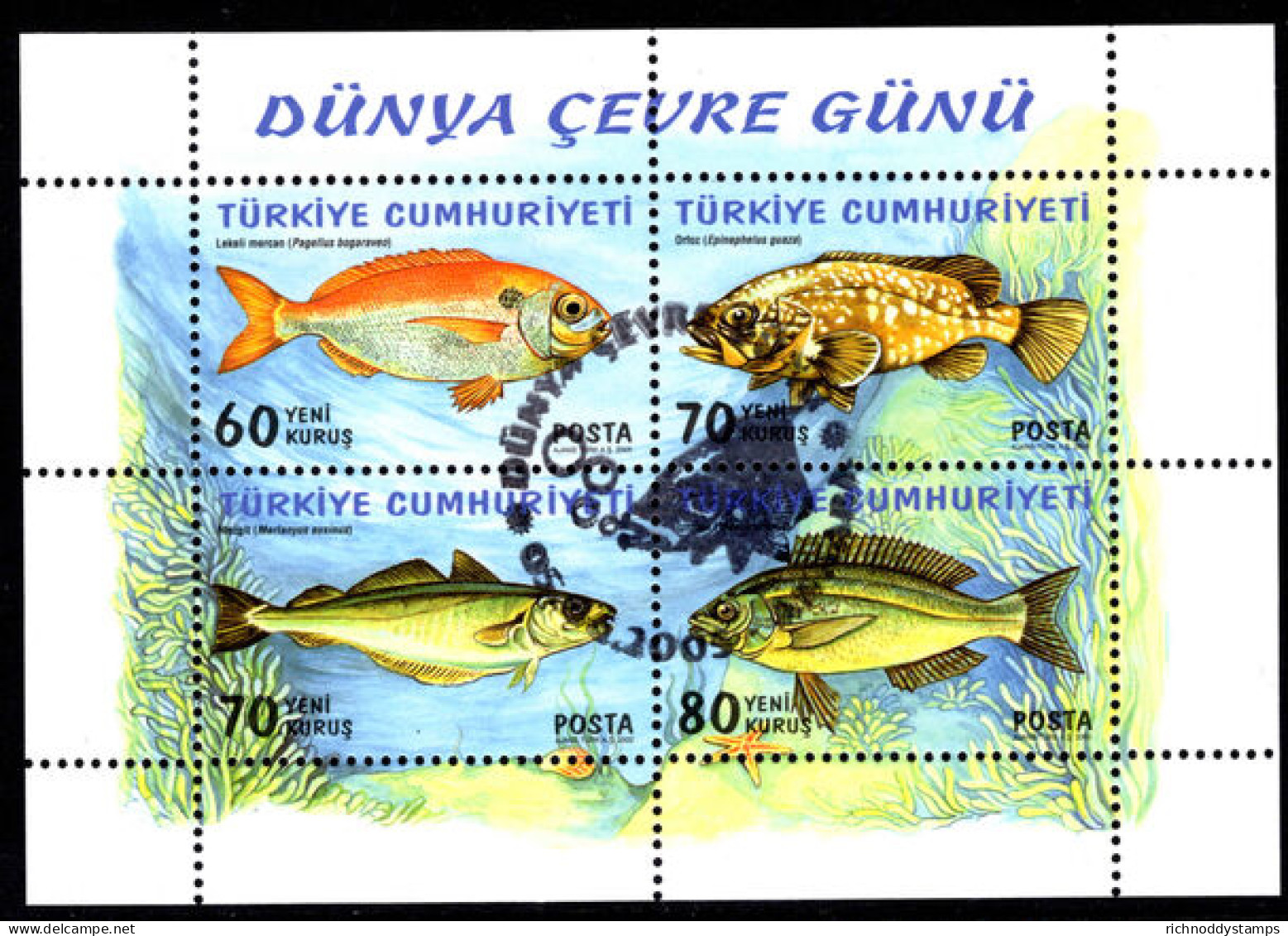 Turkey 2005 Fish Souvenir Sheet Fine Used. - Gebraucht