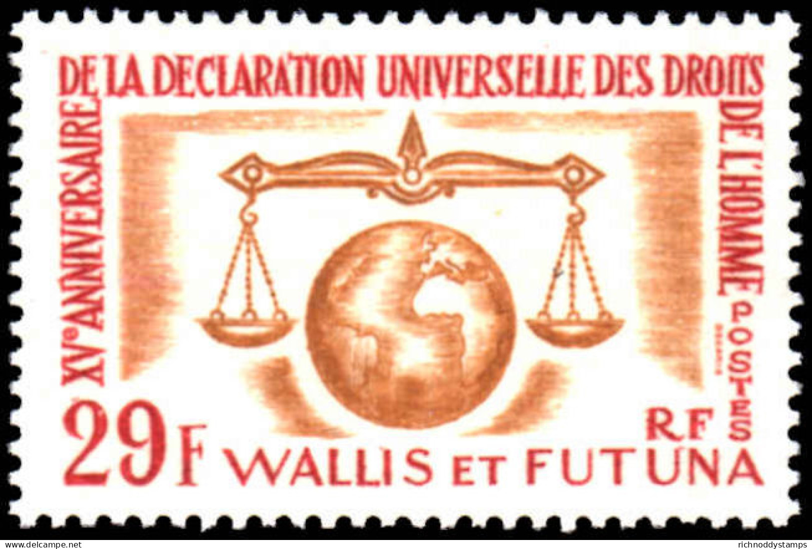 Wallis And Futuna 1963 Human Rights Lightly Mounted Mint. - Unused Stamps