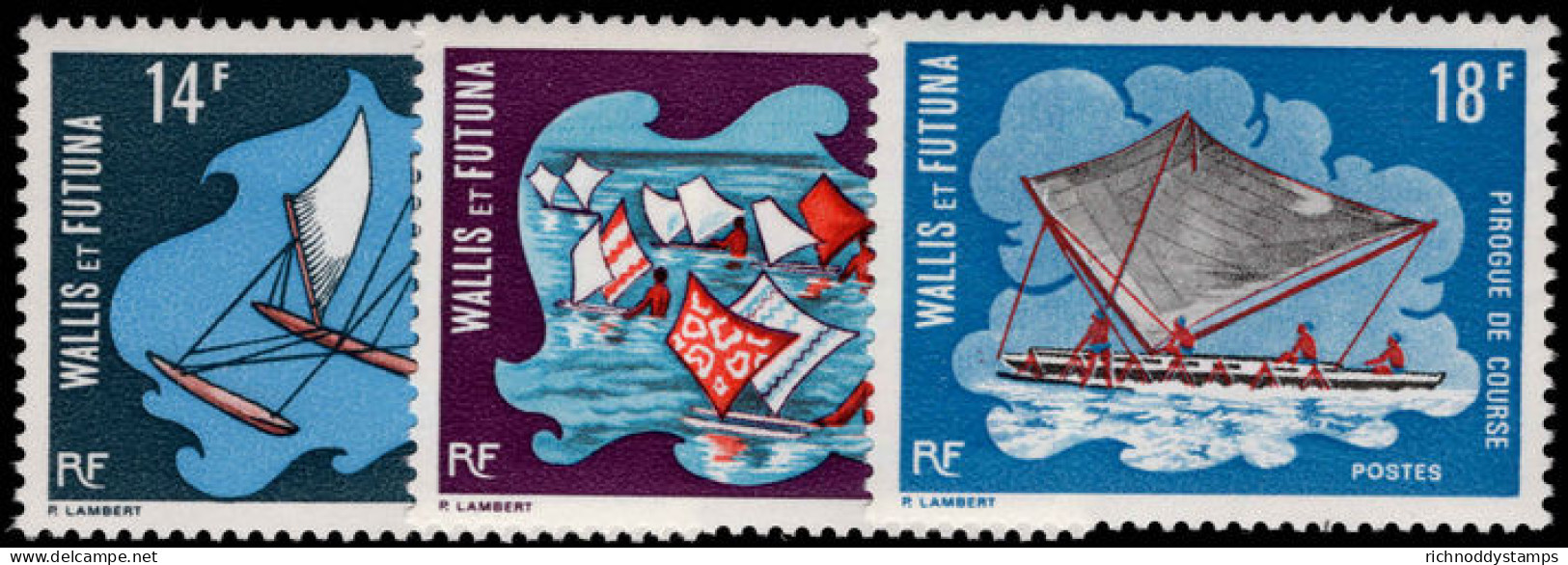 Wallis And Futuna 1972 Sailing Pirogues Postage Set Unmounted Mint. - Neufs