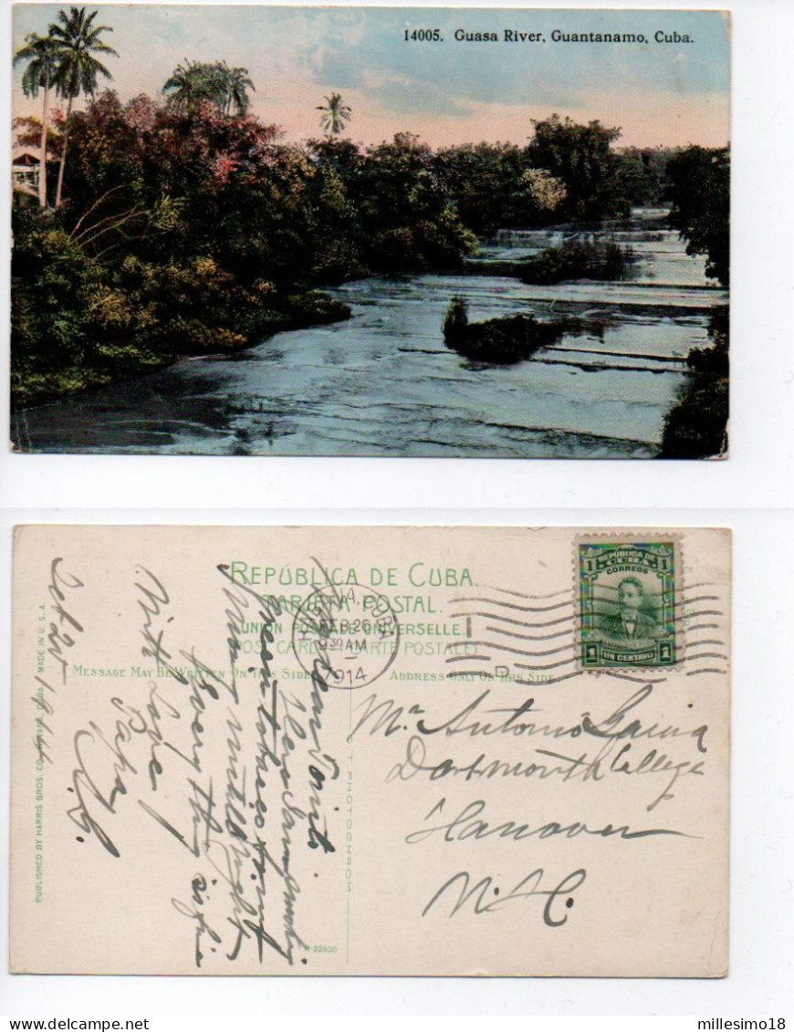 1914 Cuba Habana Postcard Guasa River Guantanamo - Briefe U. Dokumente