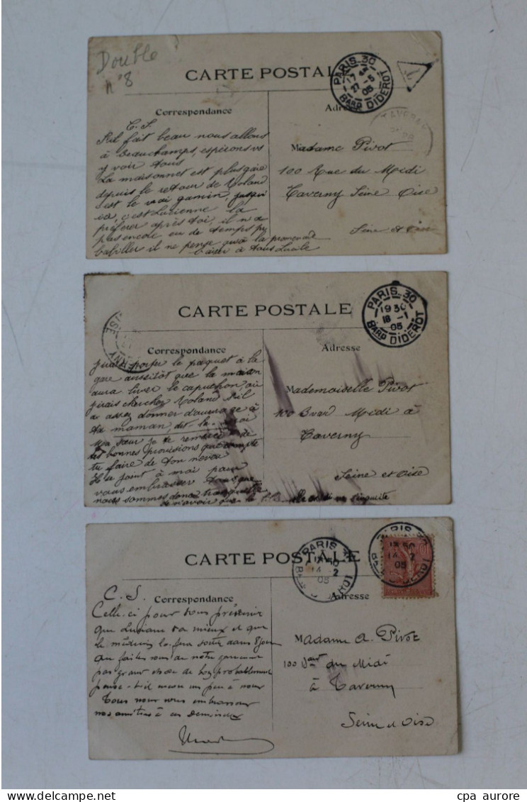 1552 09 - 3 Cartes Postales Anciennes Paris Vécu - Colecciones Y Lotes