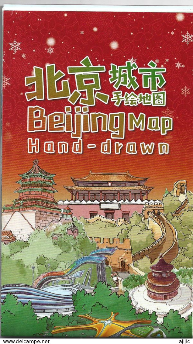 JO Hiver De Pékin 2022 : Large Beijing Hand-drawn Map. Brand New . Unique !  50 Gr. 3 Photos - Bekleidung, Souvenirs Und Sonstige