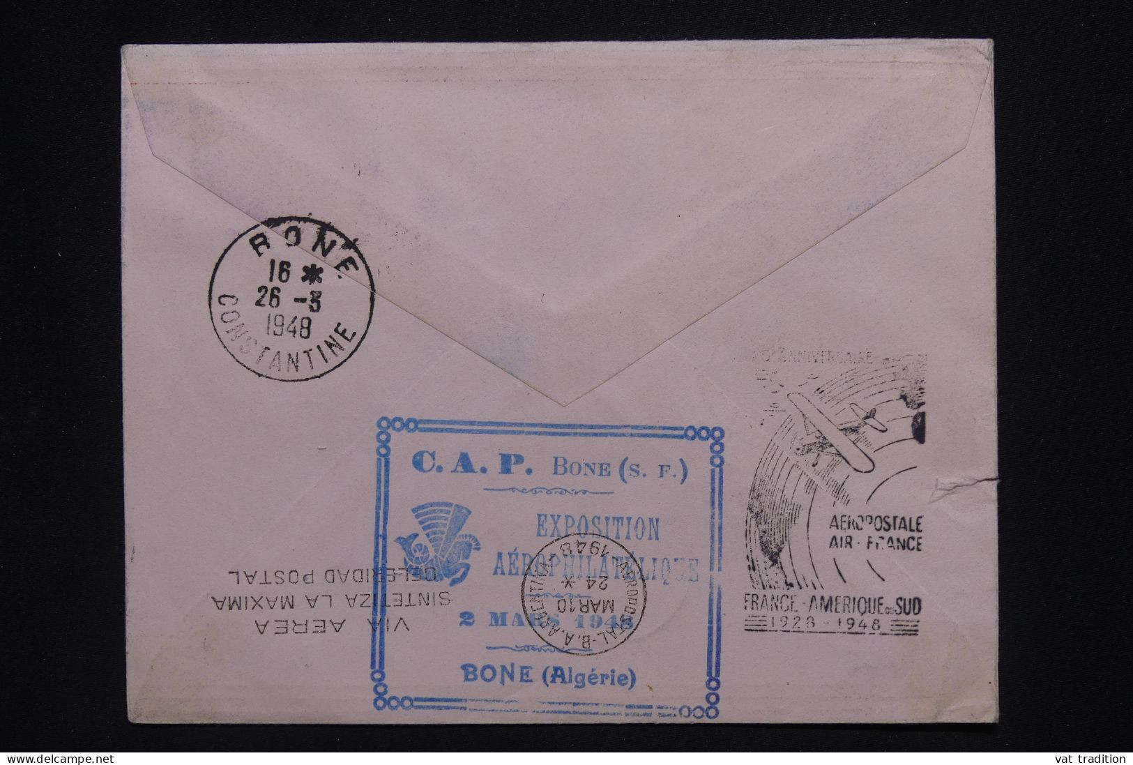 ALGERIE Française - Lettre Par Avion - Pour Buenos Ayres - 1948 - A 506 - Luftpost