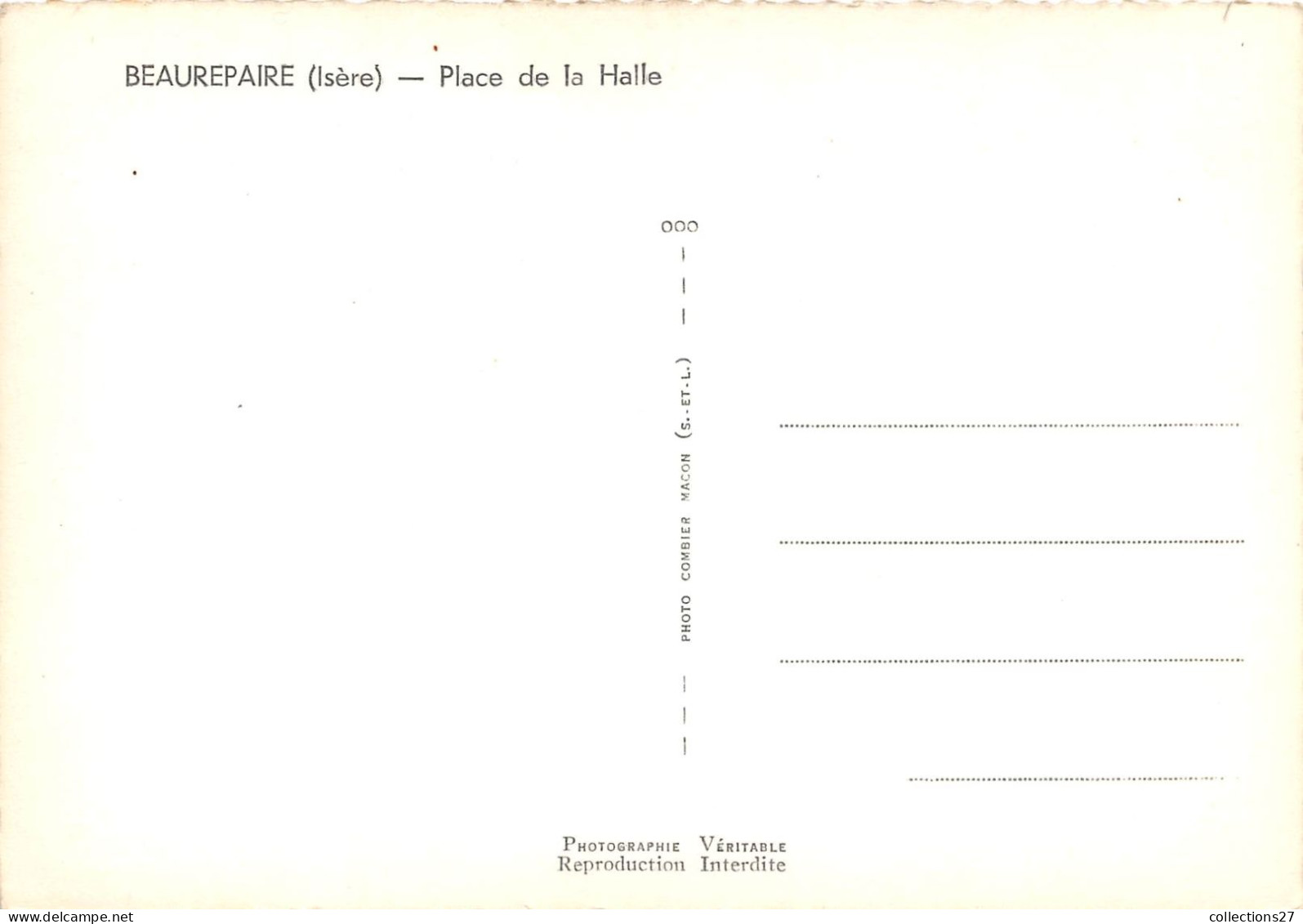 38-BEAUREPAIRE- PLACE DE LA HALLE - Beaurepaire