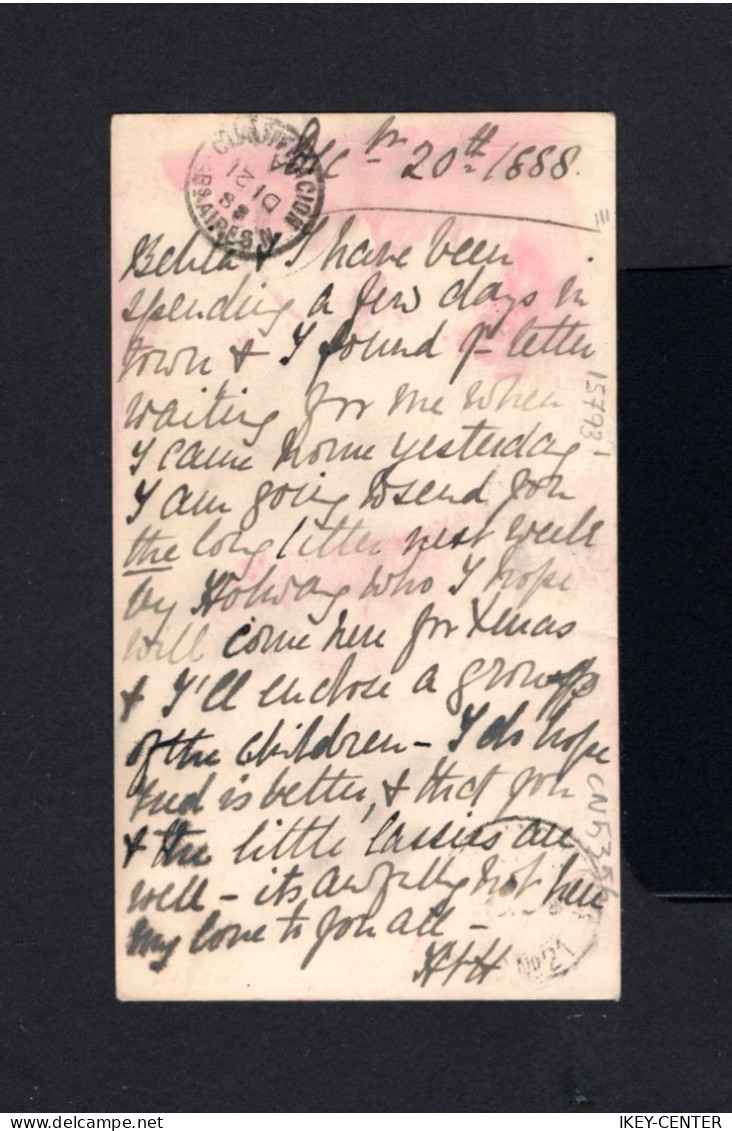 15793-ARGENTINA-OLD POSTCARD BUENOS AIRES To LLANDUDNO (england) 1888.Carte Postale.POSTKARTE.Tarjeta Postal. - Covers & Documents