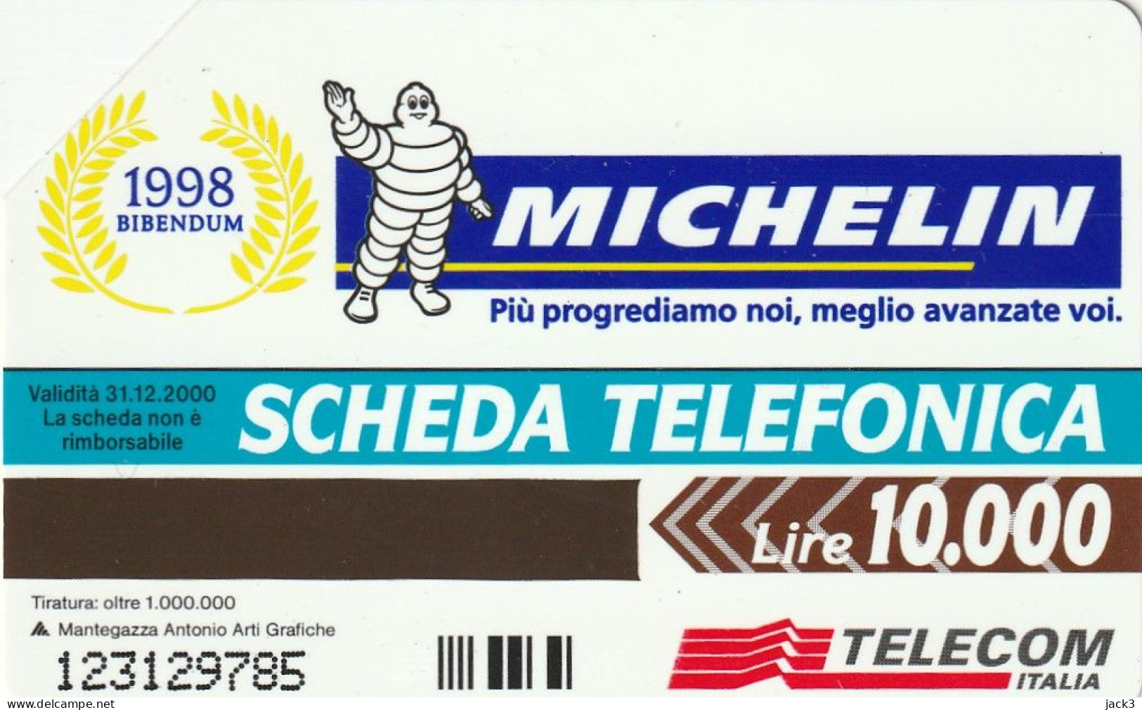 SCHEDA TELEFONICA TELECOM - MICHELIN (2 SCANS) - Publiques Thématiques