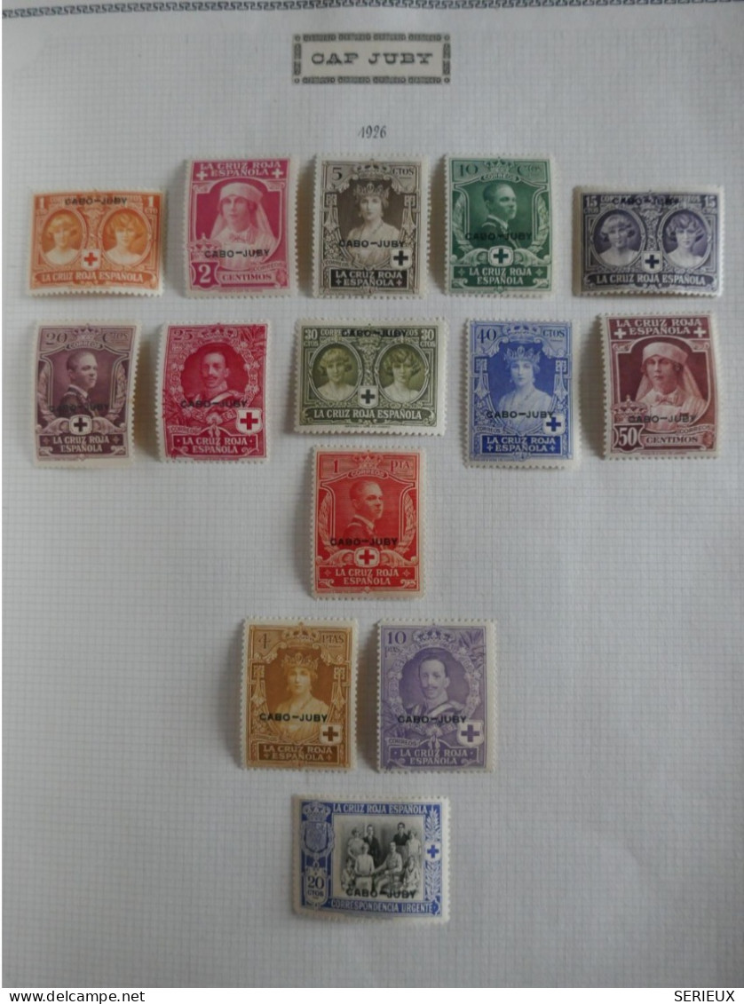 \+\ RED CROSS CABO JUBY  ESPANA BELLE PAGE SERIE NEUVE SURCHARGES 1927 CROIX ROUGE XAP JUBY+BELLE QUALITé+++ - Kaap Juby