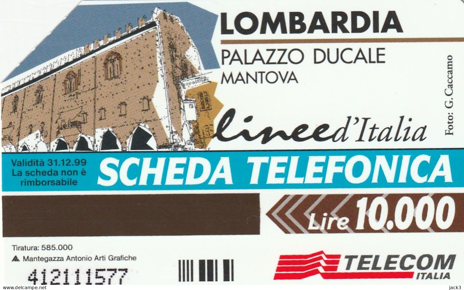 SCEDA TELEFONICA - LOMBARDIA - PALAZZO DUCALE - MANTOVA (2 SCANS) - Pubbliche Tematiche