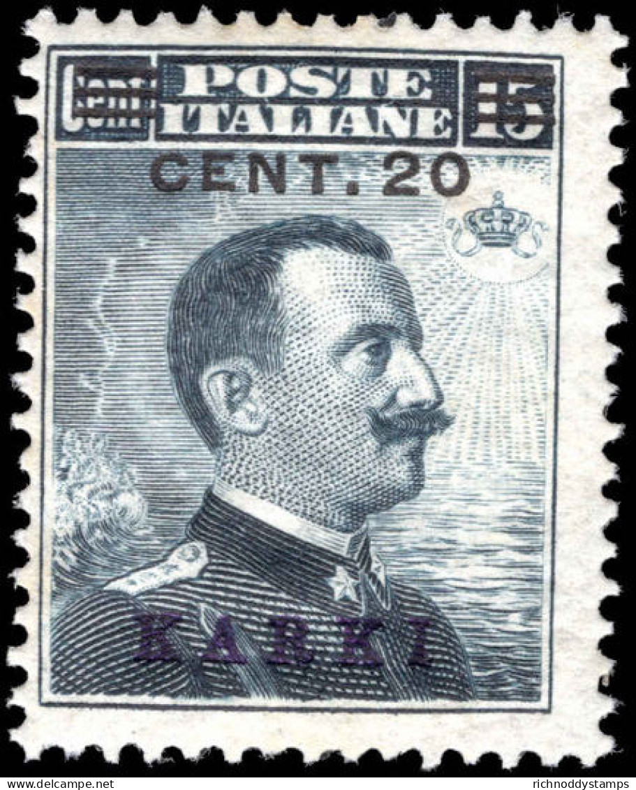 Karki 1912-21 20c On 15c Slate Unmounted Mint. - Ägäis (Carchi)