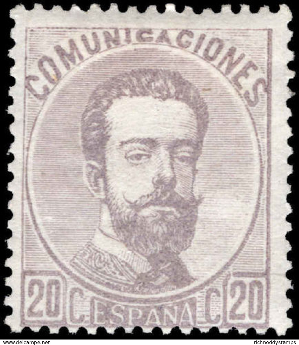 Spain 1872-73 20c Deep Lilac Type II Lightly Mounted Mint. - Neufs