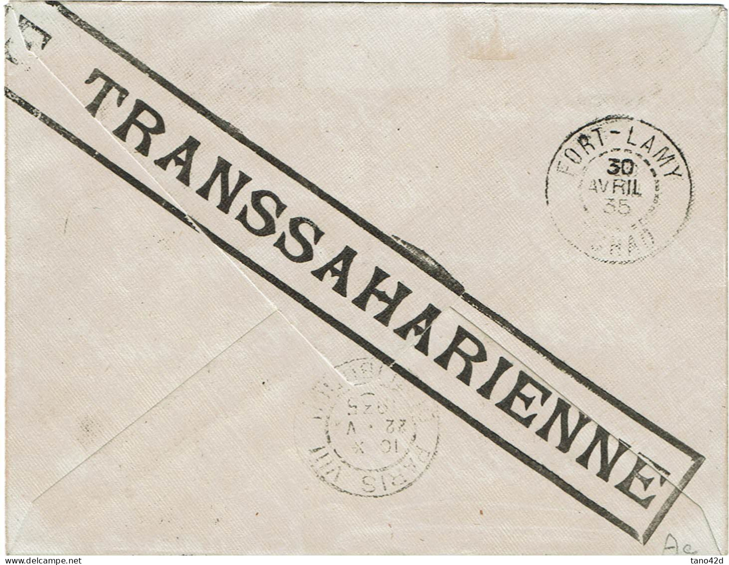 CTN85D - TCHAD LETTRE A DESTINATION DE PARIS PAR TRANSSAHARIENNE AVRIL 1935 - Lettres & Documents