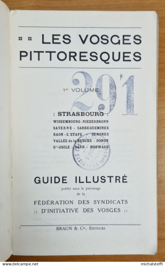 Les Vosges Pittoresques Premier Volume Strasbourg - Braun - Alsace