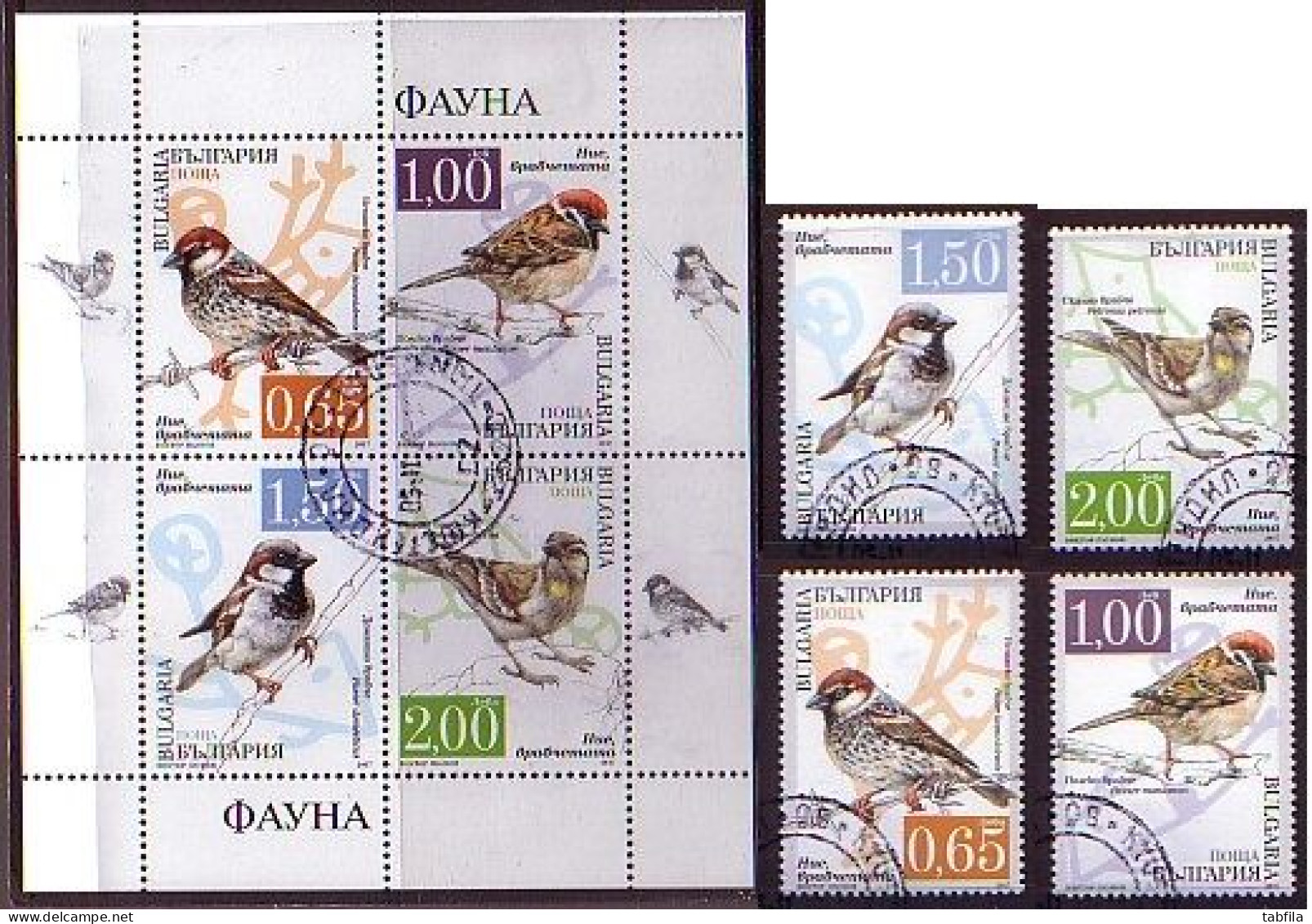 BULGARIA - 2017 - Moineaux - Passeri - Set + Pf Used - Gebruikt