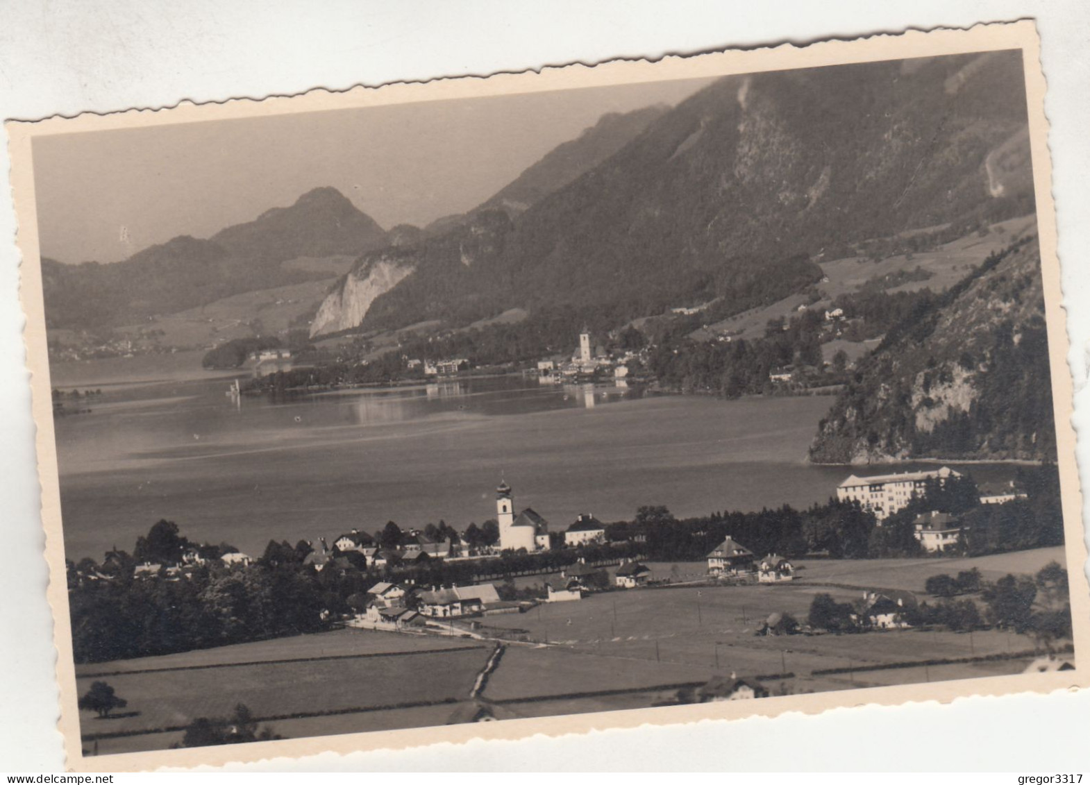 D438) STROBL Und Der Abersee - Tolle FOTO AK - 1938 Kirche - Häuser Dünn Besiedelte Gegend ALT ! - Strobl