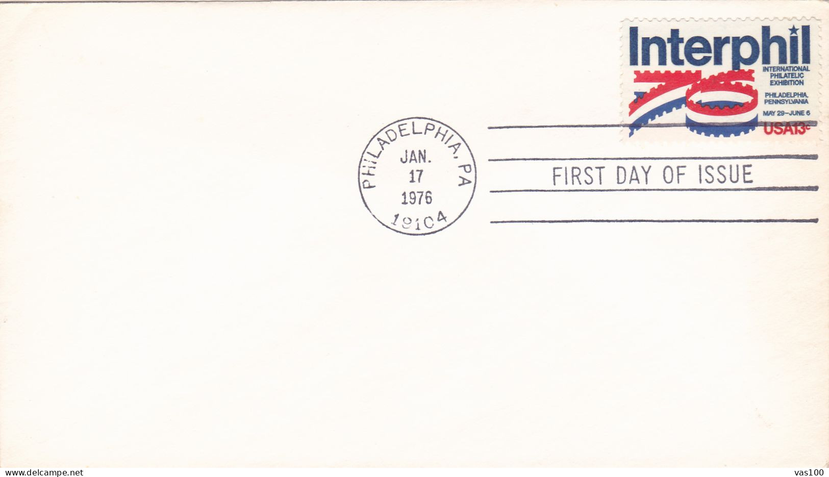 USA 1976, FDC COVER  INTERNATIONAL EXHIBITION INTERPHIL. - 1971-1980