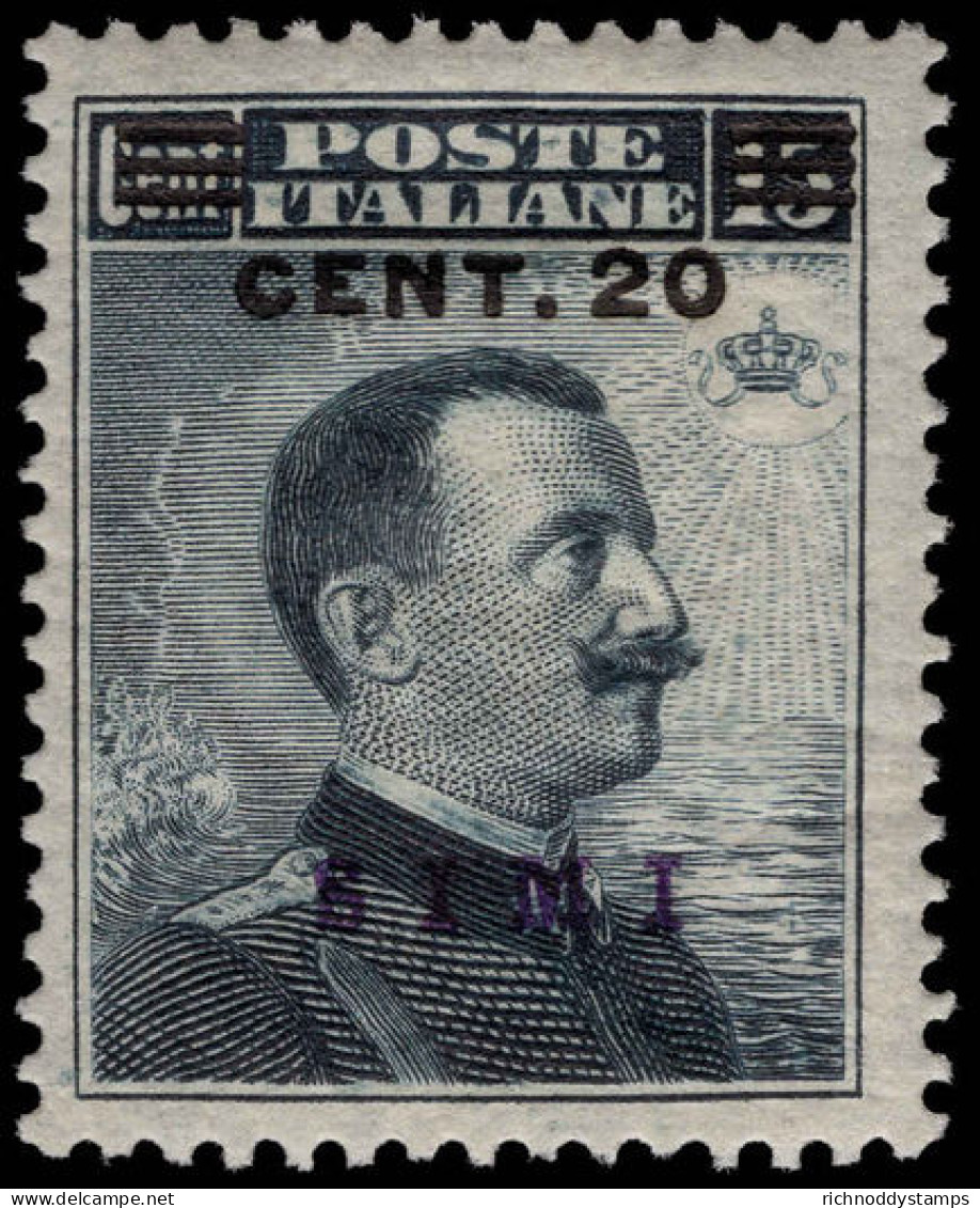 Simi 1912-21 20c On 15c Lightly Mounted Mint. - Aegean (Simi)