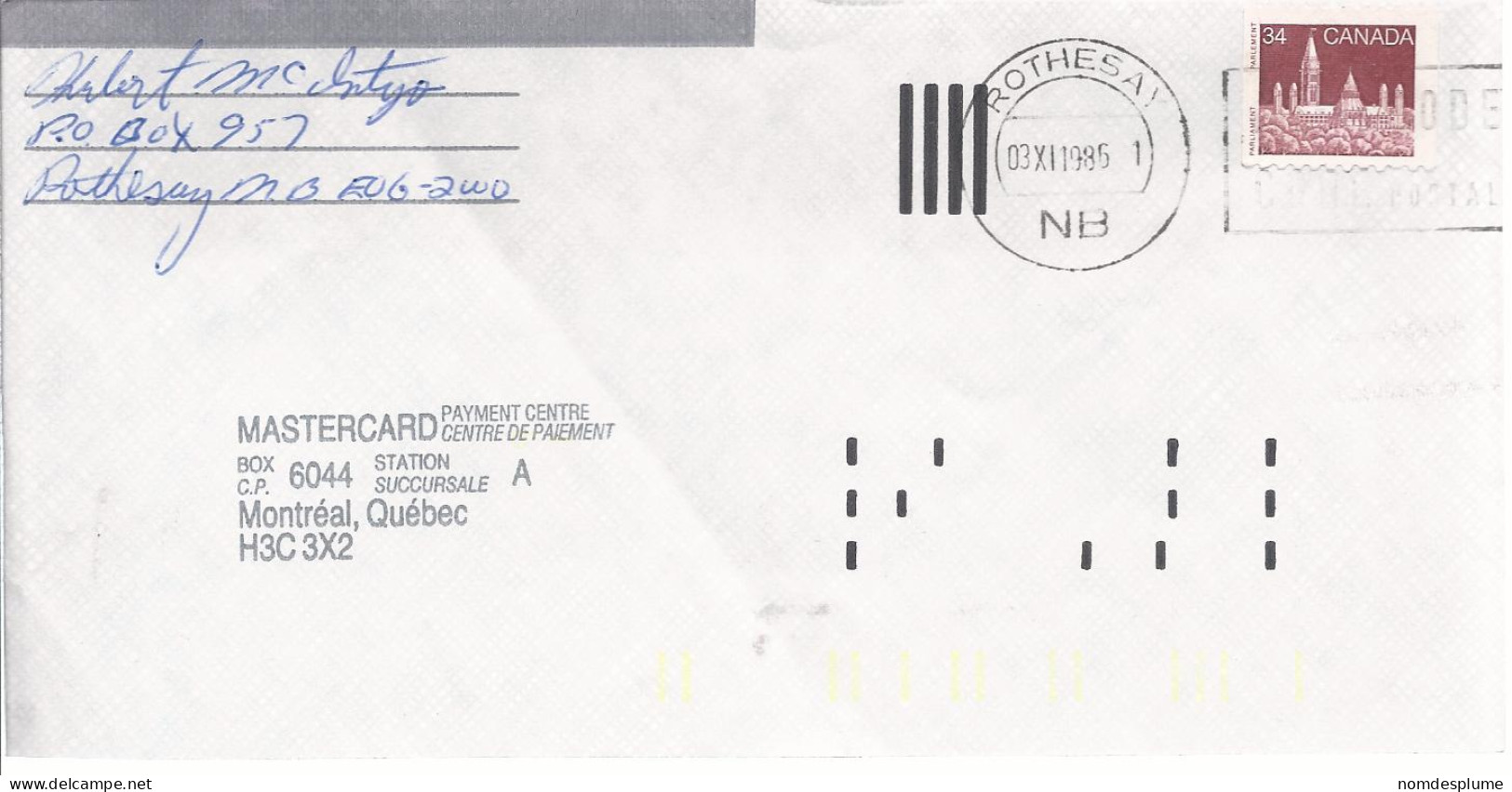 19562) Canada Commercial In Use 3 Years Rothsay Postmark Cancel Slogan 1986 - Brieven En Documenten