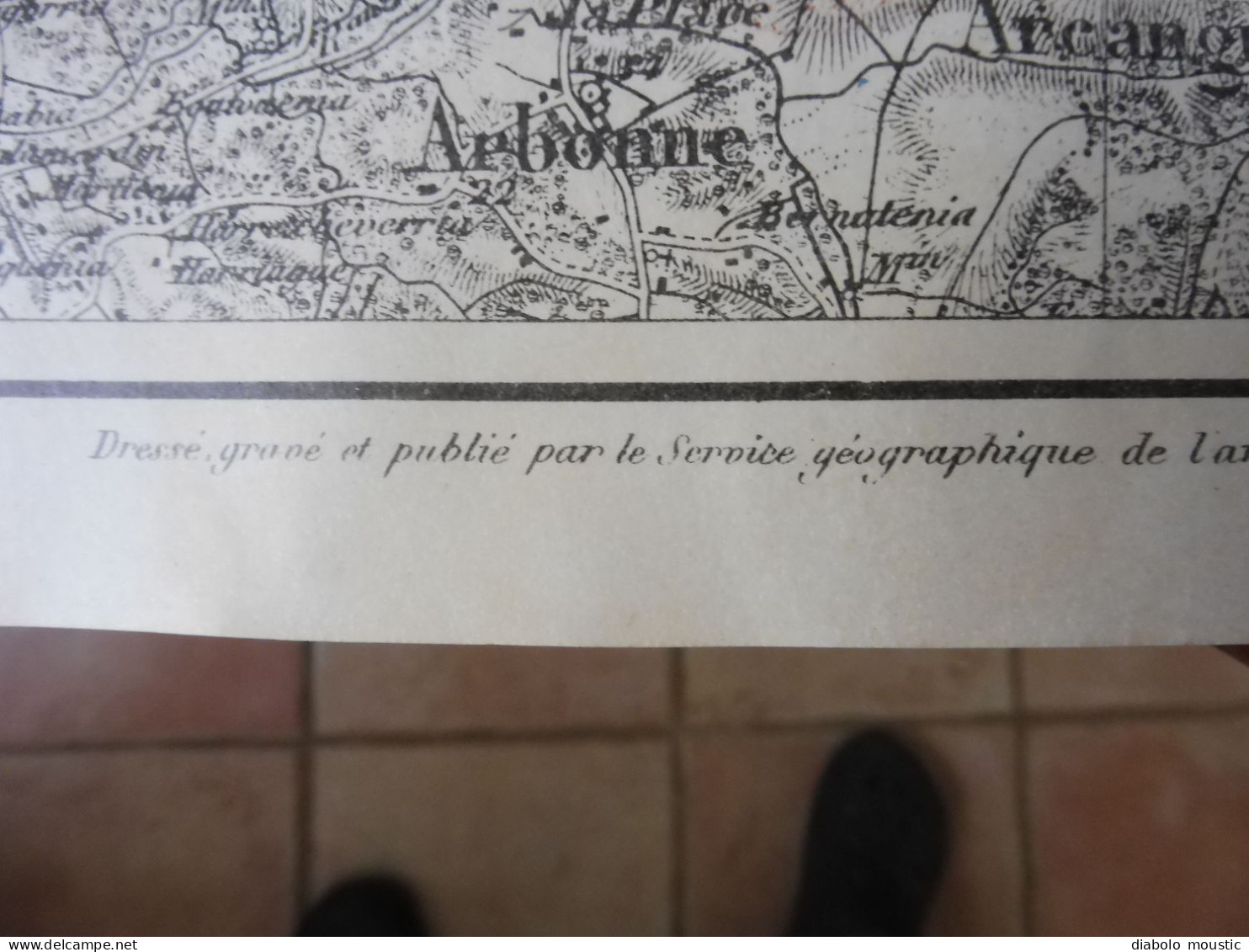 1928  Les Pyrénées et la Côte Basque : Carte officielle du service géographique de l'Armée par DUNLOP...Nombreuses pubs